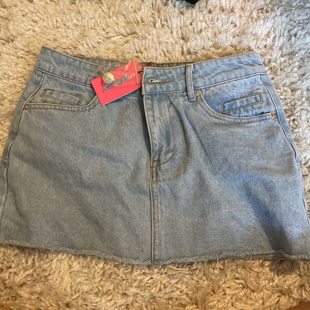 edikted denim mini skirt